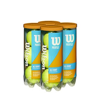 Wilson Profile all Court - Palline da Tennis, Confezione da 4 lattine