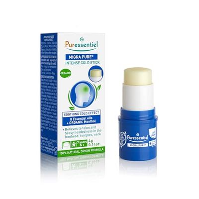 Puressentiel – Emicrapure – Stick Freddo Intenso – Allevia le tensioni e le sensazioni di testa pesante – Effetto Freddo Lenitivo - Azione immediata - 8 Oli essenziali e Mentolo Bio - 4g
