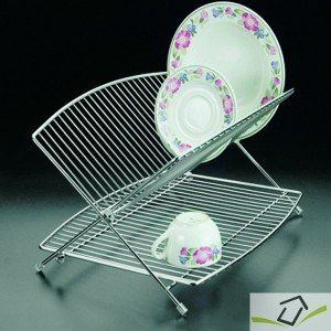 Metaltex Scolapiatti Pieghevole-Gulliver, Acciaio Inossidabile, Argento, 45 x 34 x 24 cm