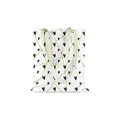 Bonamaison Printed Tote Bag, Reusable Grocery Bag, Shopping Bag, Machine Washable, Foldable, Canvas Cloth Bag with Handles, Size: 34x40 Cm