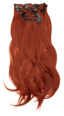 Love Hair Extensions Thermofibre Silky Straight 10 Piece Full Head Set 18-inch Rich Copper