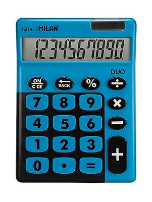 MILAN® Boîte Calculatrice de Bureau 10 Chiffres Duo, Bleu