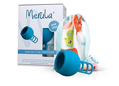 Merula Cup Mermaid (azul) - Tamanho único copo menstrual de silicone de grau médico