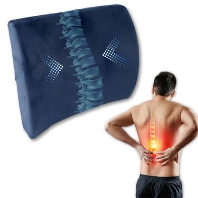 Mobiclinic, Cojín Lumbar, Soporte para Silla de Ruedas, Coche, Oficina o casa, Correa Ajustable al Asiento, Espuma viscoelástica, Alivio la Zona