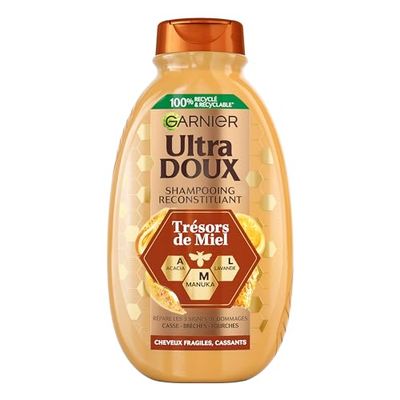 Garnier Ultra Doux - Shampoing Reconstituant - Enrichi en Acacia, Lavande & Manuka - Pour Cheveux Fragiles & Cassants - Trésors de Miel - 200 ml