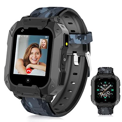 LiveGo Smart Watch 4G per Bambini con GPS Tracker e Chiamate, Schermo Tattile HD, Combinazione di SMS, Voce, Videochiamate, SOS,Orologio Smart 4G per Ragazzi e Ragazze 6-12 Anni (t28 nero)