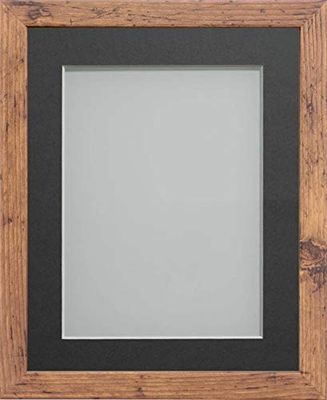 Frame Company Allington Rustic Photo Frame with Grey Mount, 18x14 for 16x12 inch, fitted with perspex