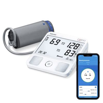 Beurer BM 93 CARDIO bloeddrukmeter voor de bovenarm met 1-kanaal ECG-functie voor de registratie van het hartritme, herkent boezemfibrilleren en extrasystolen, "beurer HealthManager"-app