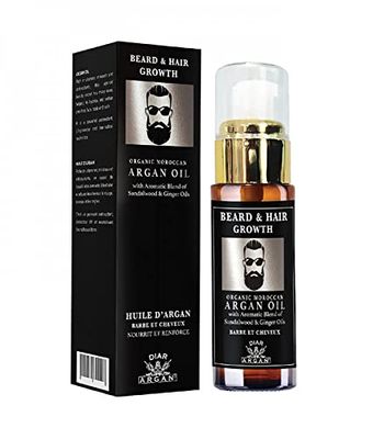 BEARD AND HAIR STRENGTHENING SERUM with pure argan sandalwood and ginger 30 ml