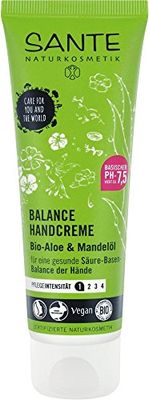 SANTE Naturkosmetik Balance crema per le mani, sana base acida delle mani, vegana, con aloe biologico e olio di mandorle, 75 ml