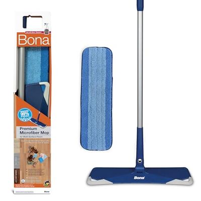 Bona microfiber mop premio, large head flat floor mop, detersivo pavimenti parquet, mocio, scopa per pavimenti, microfibra, flessibile, porta panno grande, girevole