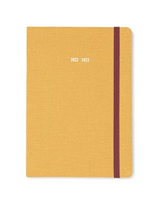Letts of London Raw Agenda scolaire 2022/2023 semainier Moutarde Format A5 23-031730