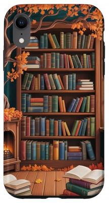 Libro Amante Librero Lectura Hojas Otoño Teléfon Carcasa para iPhone XR