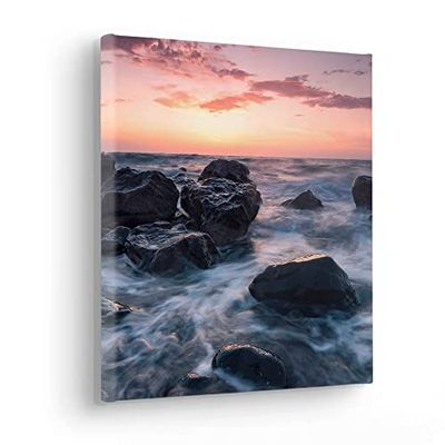 Komar Calm Current Tableau sur châssis en bois véritable 30 x 30 cm