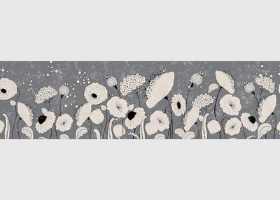 AG Design Abstract Flowers Self-Adhesive Border, Kitchen, Living Room, Wall Sticker, Multicoloured, 500 x 13.8 cm, AWB 8412