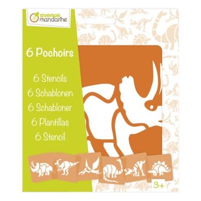 Avenue Mandarine - Set de 6 plantillas con formas y diseños diferentes (Animales, objetos, letras, etc.)