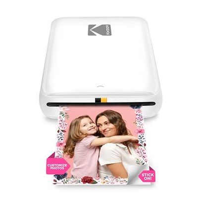 KODAK Step Impresora de fotos instantánea para smartphone - Mini portátil inalámbrica en color - Fotos adhesivas Zink 2x3” - Bluetooth compatible con iOS y Android - App de edición divertida - Blanco
