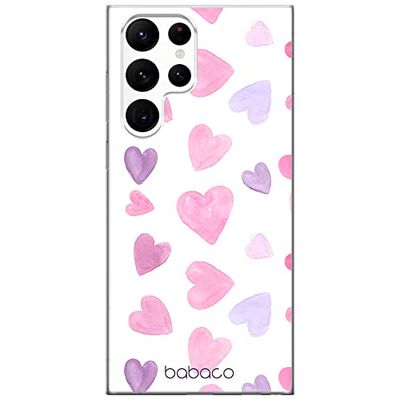 ERT GROUP mobiel telefoonhoesje voor Samsung S22 ULTRA origineel en officieel erkend Babaco patroon Hearts 005 optimaal aangepast aan de vorm van de mobiele telefoon, gedeeltelijk bedrukt