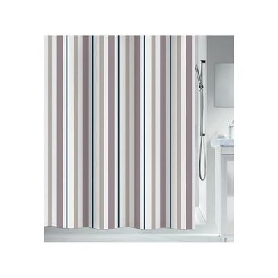 Spirella Biarritz Anti-Mould Shower Curtain, Anti-Bacterial, Washable, Waterproof, Polyester/Cotton, 180 x 200 cm, Stripes