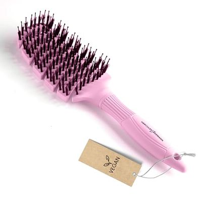 HERCULES SÄGEMANN - Flexy Shape Brush (large) | Brosse à cheveux pour un démêlage extra doux.Brosse à cheveux avec poignée ergonomique, avec poils végétaliens et broches en nylon pour des cheveux