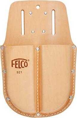 FELCO 921 Double Étui en Cuir Véritable pour Deux Sécateurs - Avec Boucle et Clip pour Ceinture (25x16 cm)