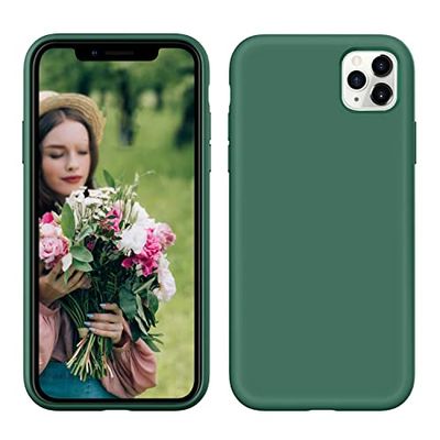 Beschermhoesje voor iPhone 11 Pro, van soepele siliconen voor iPhone 11 Pro, 5,8 inch, donkergroen