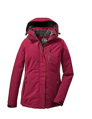 killtec Donne Giacca funzionale/giacca invernale con cappuccio staccabile con cerniera KOW 140 WMN JCKT, dark raspberry, 38, 37411-000