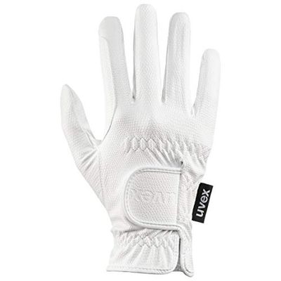 uvex Estilo desportivo, luva de equitação elástica unissexo, excelente aderência e resistente ao desgaste, compatível com ecrã tátil, branco, 10