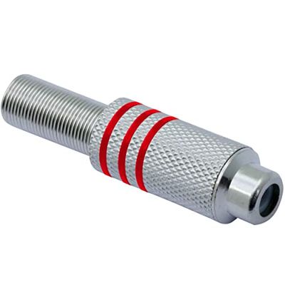 Connettori audio 609060 metal RCA femmina per cavi, 6 mm, rosso