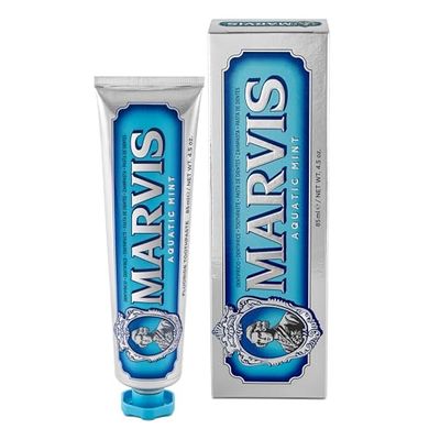 Marvis Dentifrice Menthe Aquatique, 85ml, Dentifrice fraîcheur longue durée, Aide à éliminer la plaque dentaire et à promouvoir la santé des gencives