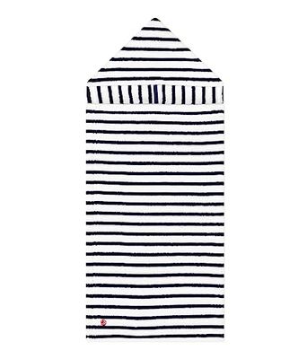 Petit Bateau Uniseks babybadjas, wit lait/blauw medium, unieke maat, Wit Lait/Blauw Medieval, Einzigartige Größe