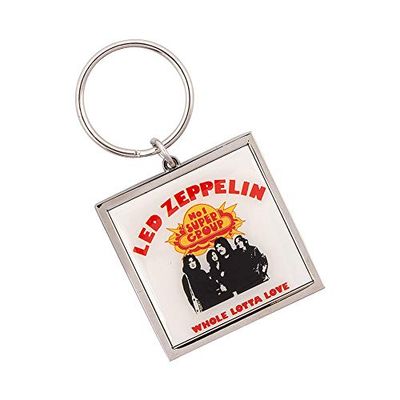 Led Zeppelin Whole Lotta Love Square Metal Keychain Keyring Fan Gift Official
