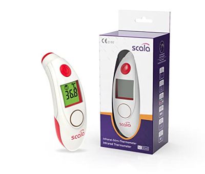 Scala SC 8360 NFC Top Speed Night Thermomètre frontal infrarouge numérique avec stockage des données d'alarme de fièvre optique et acoustique via connexion NFC et APP