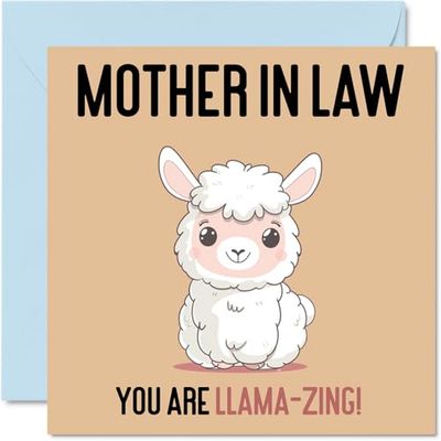 Birthday Cards for Mother in Law - Llama-Zing - Funny Happy Birthday Card for Mother-in-Law from Son Daughter in Law, Mothers Day Card Mum Law, 145mm Joke Greeting Cards Women Her