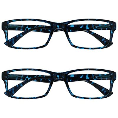 OPULIZE Blu Tartaruga Lettori Valore 2 Pacco Uomo Donna Uvr2092Bl +2,50-70 Gr