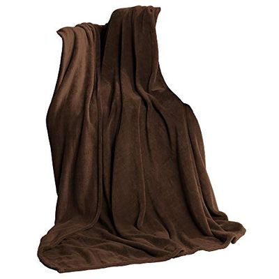 CelinaTex TV Blanket Cuddly Blanket 150 x 200 cm Dark Brown Coral Fleece Day Blanket Microfibre Sofa Blanket Bed Throw
