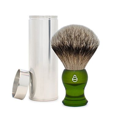 êShave Silvertip Badger - Spazzola da barba da viaggio, colore: Verde