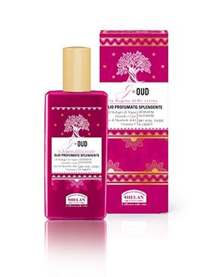 Helan, G Oud, Olio Capelli, Viso e Corpo, Profumato e Illuminante, per Pelle e Chioma Setosa e Morbida, a Rapido Assorbimento - Secco Idratante con Lino, Frutti di Argan e Vitamina E, 50 ml