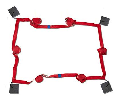 RomiSport Linjer för strandvolleyboll spelfält markering Courtline 16 m x 8 m linjer för strandvolleyboll bredd 5 cm strandvolleyboll markering röd gräsmatta sand
