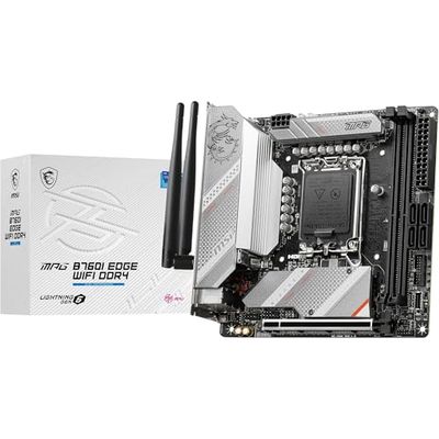 MSI MPG B760I EDGE WIFI DDR4 Motherboard, Mini-ITX - Supports Intel 12th & 13th Gen Core Processors, LGA 1700 - 8 Direct 90A VRM, DDR4 Memory Boost 5333+MHz/OC, PCIe 5.0 x16, 2 x M.2 Gen4, Wi-Fi 6E