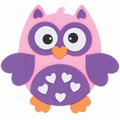 Baker Ross Love Owl mixa och matcha magnetkit – paket med 8, alla hjärtans hantverksmagneter för barn (FC456)