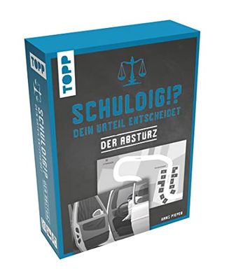 Schuldig?! Dein Urteil entscheidet - der Absturz. Krimispiel in 50 Karten: Die Gerichtsverhandlung am Spieltisch: Diskutiert, trefft Entscheidungen und fällt euer Urteil!