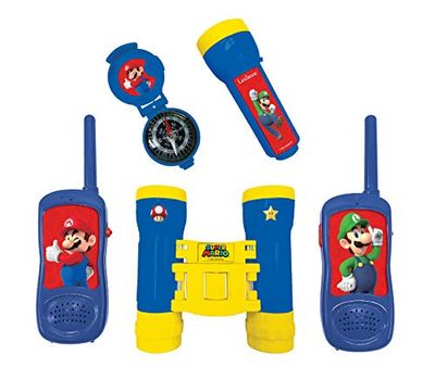 Lexibook RPTW12NI Brothers Nintendo Super Mario-Adventurer Set for Children, Walkie-Talkies, Binoculars, Compass, Torchlight, Blue/Yellow