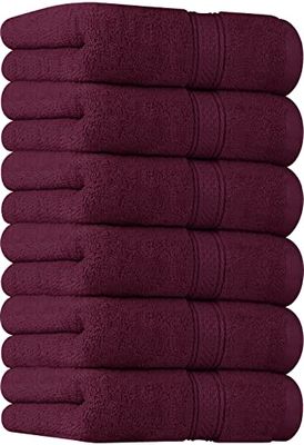 Utopia Towels Högkvalitativa handdukar i 100% bomull, ultramjuka och mycket absorberande, 600 GSM, stora handdukar, 40 x 71 cm, hotell- och spa-kvalitet (6-pack, vinröd)