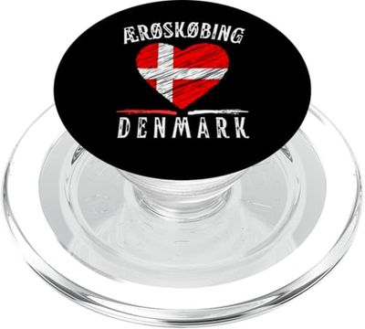 Denmark Flag Heart Aeroeskoebing City PopSockets PopGrip para MagSafe
