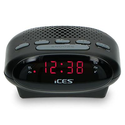 ICES ICR-210 Preto - Rádio relógio FM, preto
