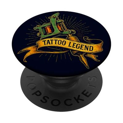 Tattoo Legend Vintage Ink Machine Artista Diseño Old School PopSockets PopGrip Adhesivo