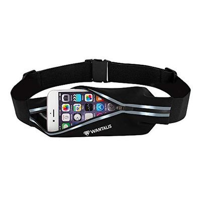 WANTALIS Xtens Ceinture de Running Sac Banane -Poche Extensible et Etanche - Anti-transpiration pour smartphone (même de grande taille), clés, etc…