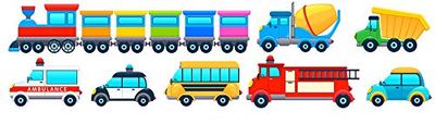 EmmiJules Muursticker auto auto's voor de kinderkamer (88 cm x 22 cm) - Made in Germany - kinderen jongen brandweer afvalauto bus baby decoratieve sticker sticker
