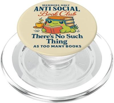 Lindo lector anti social Kawaii rana Book Club Bookish PopSockets PopGrip para MagSafe